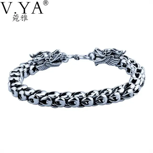 Genuine 100 Real Pure 925 Sterling Silver Bracelet 5 7mm Thickness Genuine 100 Real Pure 925 Sterling Silver Bracelet 5 7mm Thickness Dragon Scale Bracelets
