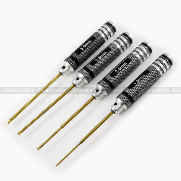 

RC Tools hex screw driver set titanium plating hardened 1.5 2.0 2.5 3.0mm screwdriver For Rc helicopter Car ship Rc toys