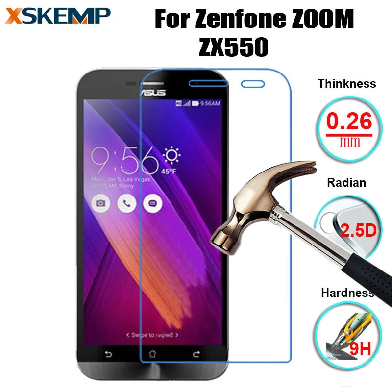 2.5D 9H Explosion Proof Glossy Tempered Glass For Asus Zenfone Zoom