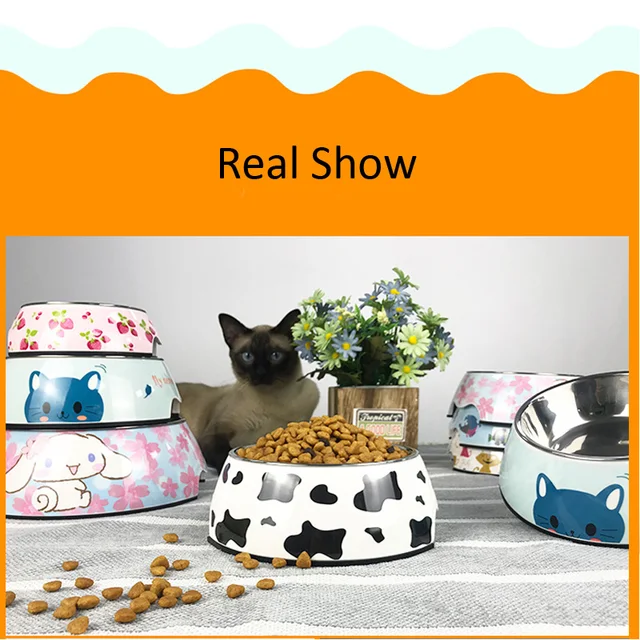 Hot selling removable Melamine and stainless steel pet bowl dog&cat bowls миски для собак миска для кошки 6