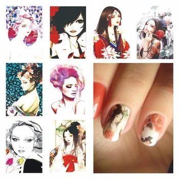 YZWLE 1 Sheet Optional Harajuku Designs DIY Decals Nails Art Water Transfer Printing Stickers For Nails Salon