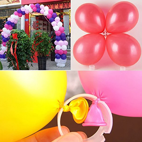 Зажимы для воздушных шаров, 100 упаковка, пластиковые зажимы для воздушных шаров, галстуки, кольца для воздушных шаров, пряжки для свадебной вечеринки