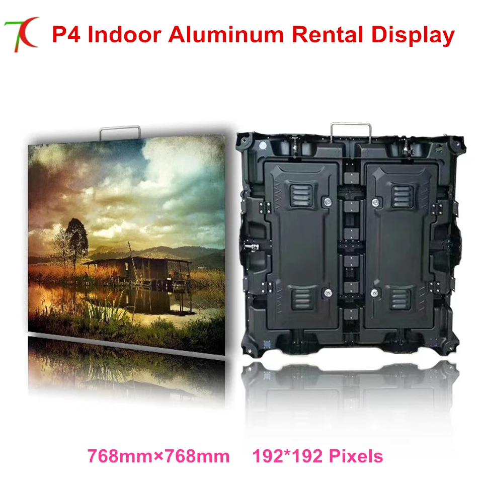 

768*768mm P4 indoor die-casting aluminum cabinet display for meeting room or rental business