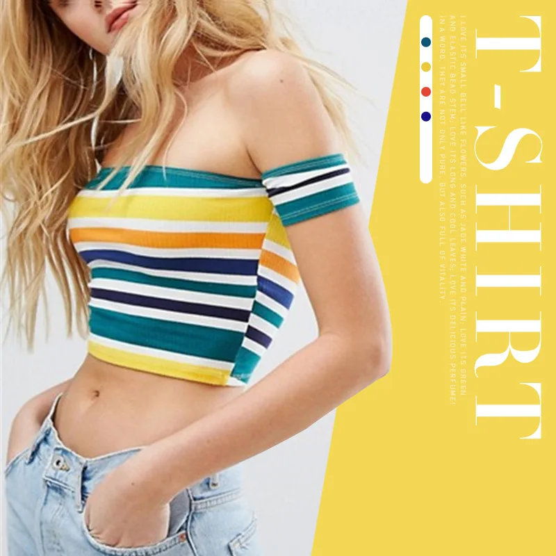 yellow and white striped tube top