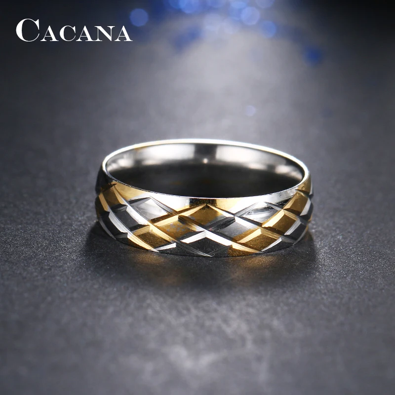 CACANA Stainless Steel Rings For Women Pineapple Exterior Personalized custom Fashion Jewelry Wholesale NO.R74
