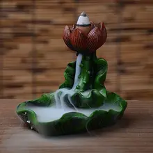 Горелка для благовоний с обратным потоком держатель ароматерапия, орнамент с цветок лотоса буддийские декора для Офис усталость снятия