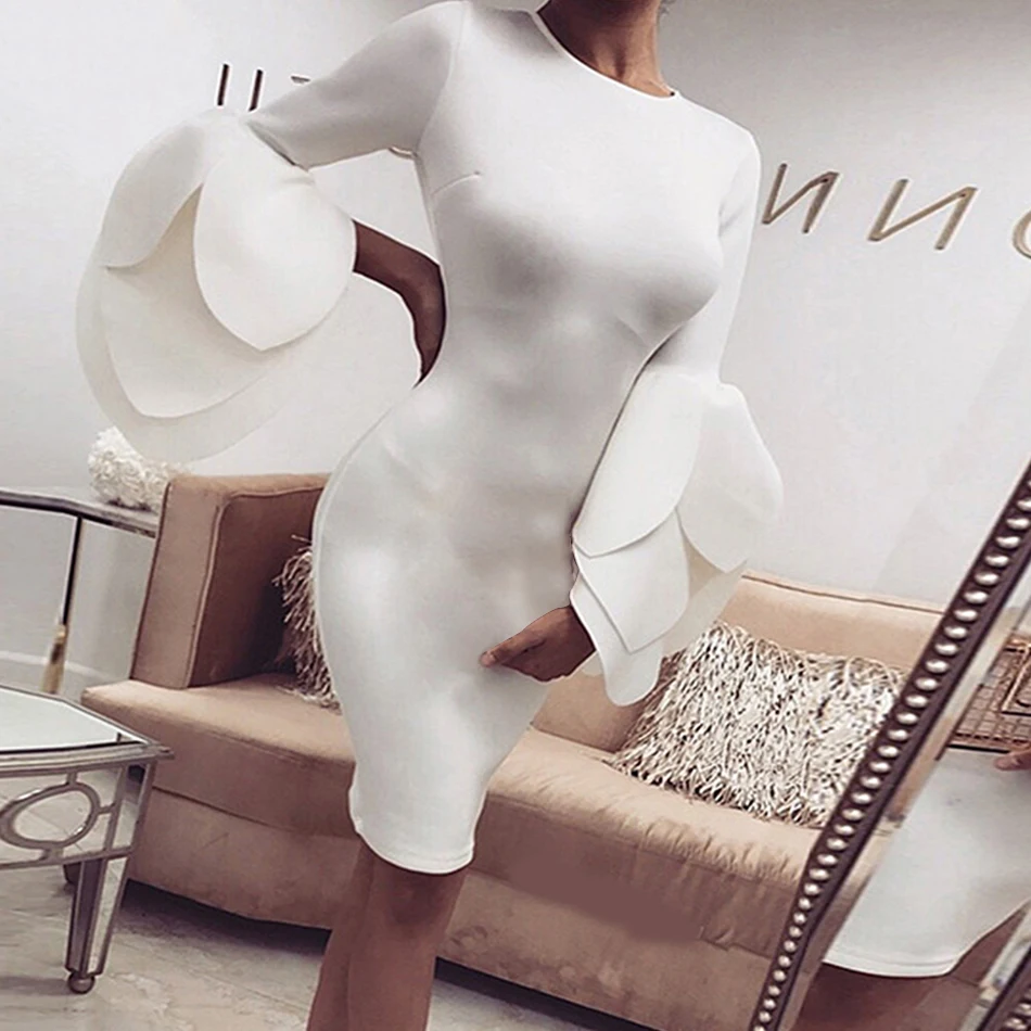 

Adyce 2019 New Summer Women White Black Celebrity Evening Party Dress Long Petal Sleeve Mini Elegant Runway Club Dress Vestidos