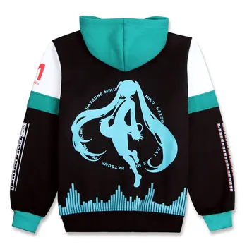 

Fashion Casual Hoodies Anime Hatsune Miku Fleece Hooded Sweatshirt Drawstring Jersey Hoodie Cosplay Warm Tops Spring Autumn Coat