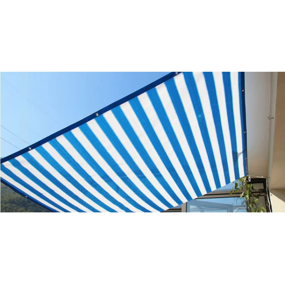 Различные размеры синий белый цвет Солнцезащитный навес сетка ПЭНД навес с отверстием для подвешивания на метр для кемпинга бассейн теневая крышка