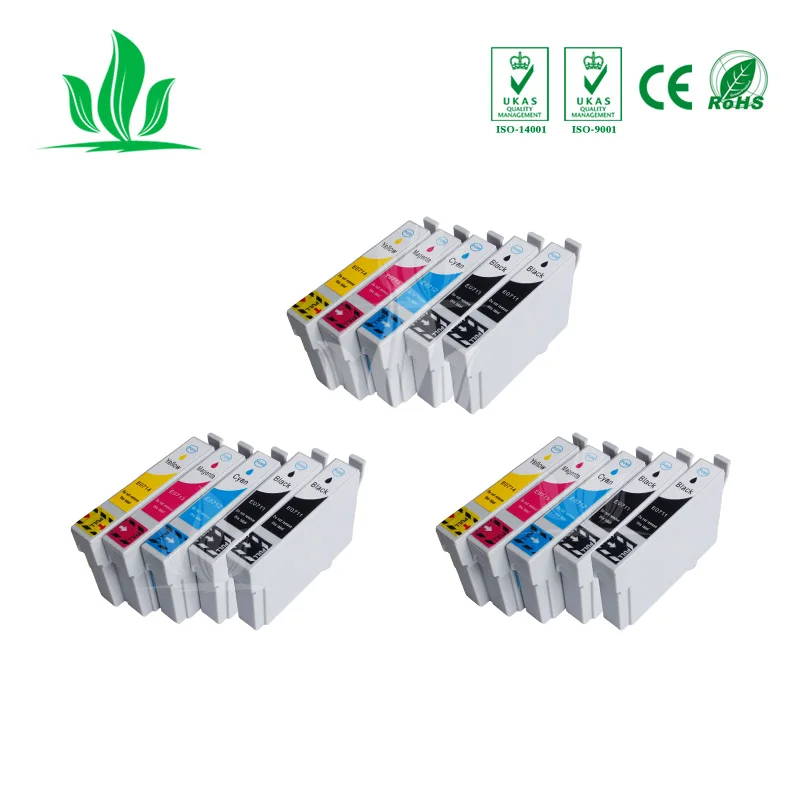 T0711 15 шт. Совместимый картридж для Epson DX8450 DX9400 DX9400F SX110 SX210 SX410 SX510W SX115 SX215 S20 SX100