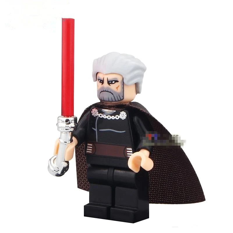 Goedkoop Enkele Verkoop STER OORLOG Count Dooku met Gebogen Lightsaber Rogue Een Minifig Monteer DIY Model Bouwstenen Kinderen Leren Speelgoed
