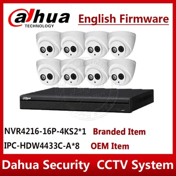 

EXPRESS Shipping Dahua Security Camera System 4MP IP camera IPC-HDW4433C-A & 16CH 16POE NVR4216-16P-4KS2 Surveillance P2P System