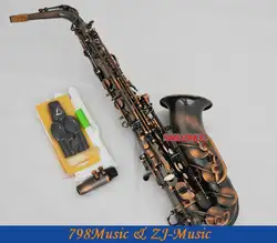 Professional красный античный альт саксофон Sax High F # гравировка с чехлом