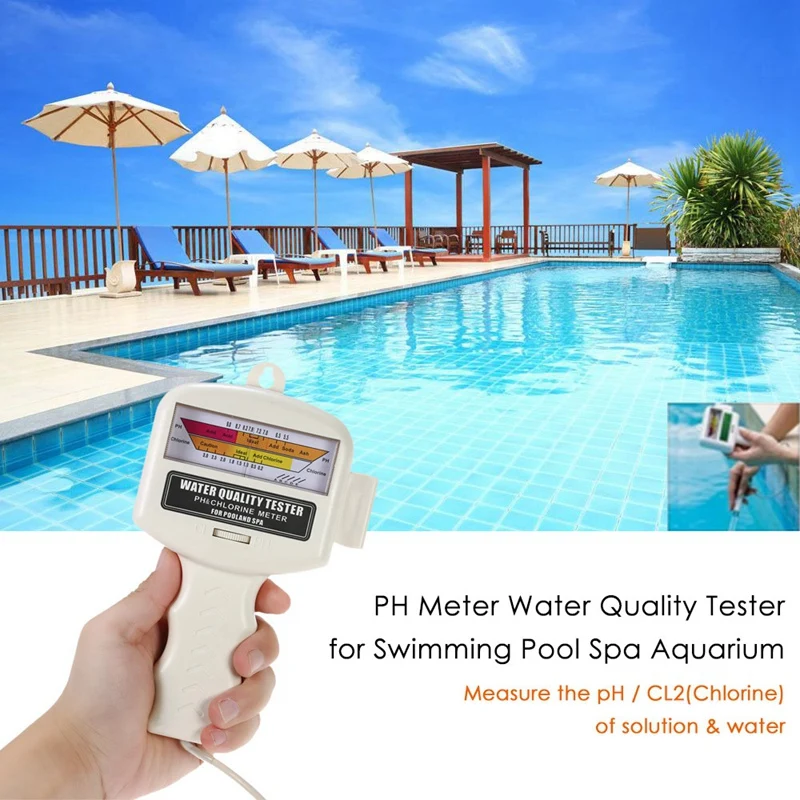 Water Quality PH CL2 Chlorine Tester Aquarium Swim Pool Spa Hydroponic Monitor 