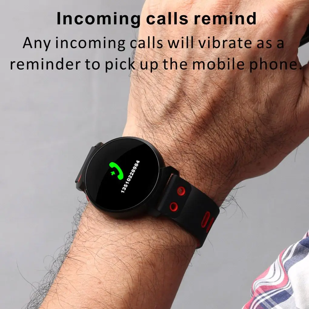 

OLED Screen Bluetooth Smart Watch IP68 Waterproof Blood Pressure Heart Rate Test Pedometer Watch