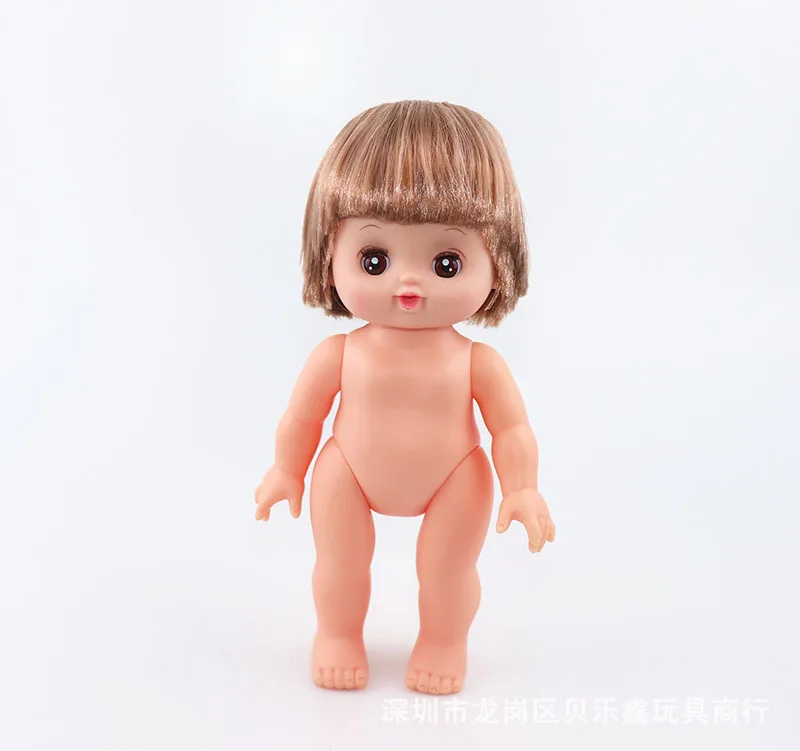 

25 Cm The Girl Play House The Eyes Can Blink The Simulation Doll Short Blond Hair Nude Doll Doll Toy