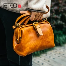 AETOO Handmade Art sen bag retro casual head layer cowhide shoulder oblique cross bag