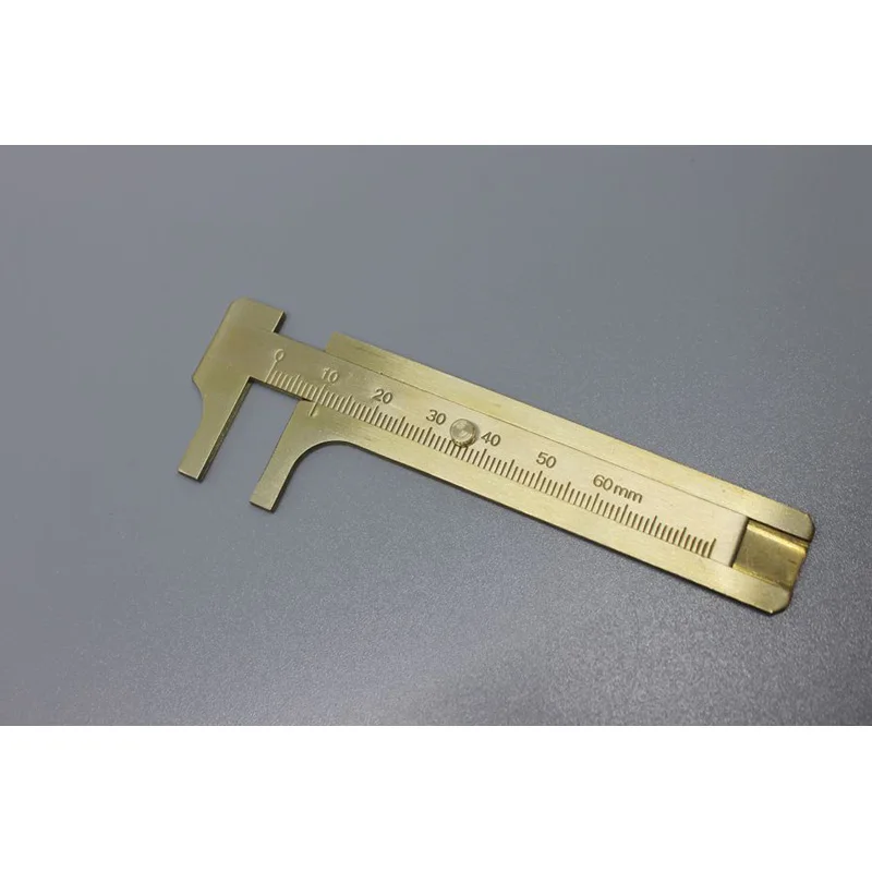 

1 pcs Vintage Brass Handy single / double scales vernier caliper School Copper EDC Tools