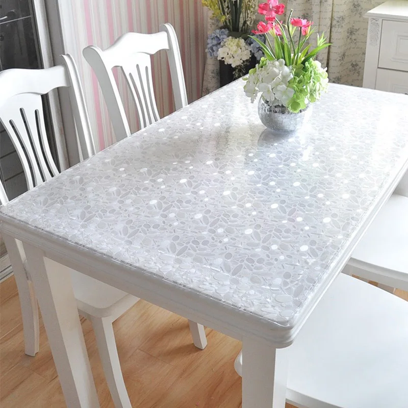 BALLE PVC Waterproof Table Cloth Protector Desk Pad Soft Glass Dining Tablecloth Transparent Anti-s