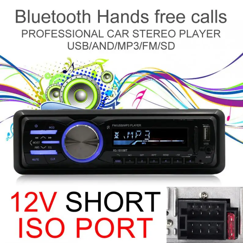 Wholesale 1010BT car bluetooth mp3 player 12V Car Stereo Radio Auto fm