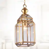 Milan style Copper pendant lamp Yard 1 pcs glass shade pendant light shopcase light E27 industrial Rural Corridor Kitchen Light