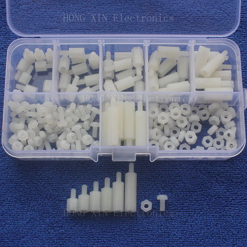 180Pcs M3 Male-Female Nylon Hex Thread Standoff Spacers PCB Screws nuts Bolt Assortment kit set Fastener Hardware Free Shipping 180Pcs M3 Male-Female Nylon Hex Thread Standoff Spacers PCB Screws nuts Bolt Assortment kit set Fastener Hardware Free Shipping