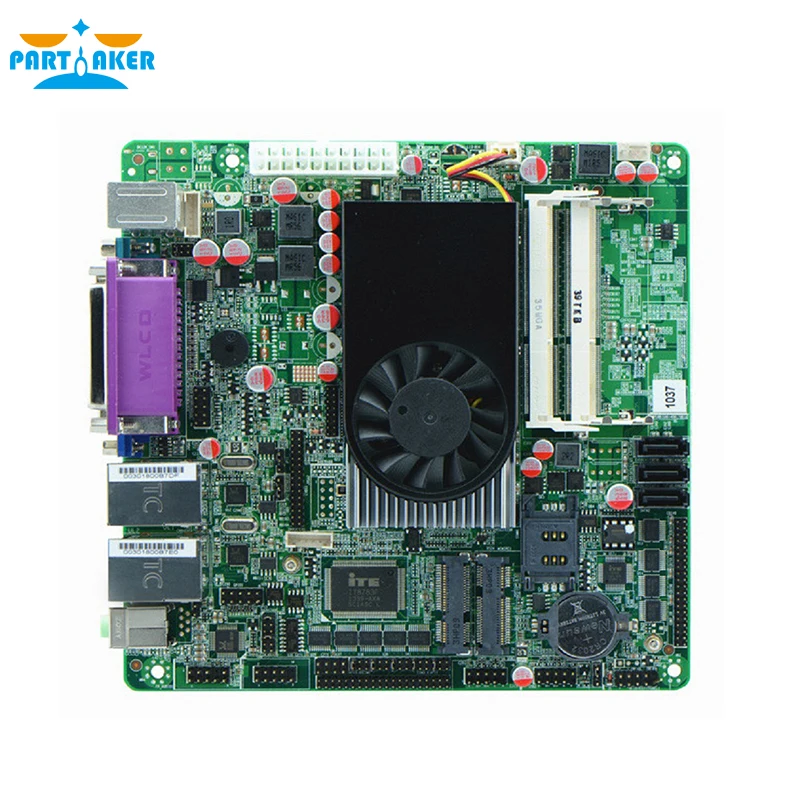 Дешевая мини Промышленная материнская плата ITX Intel 1037U 10COM двойная 24 бита LVDS POS