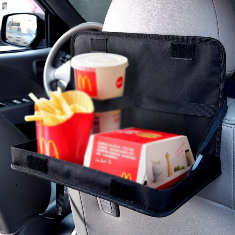 Hypersonic Black Carbon Fiber Design Car Bag Mount Tray Back Seat