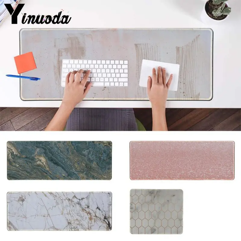 

Yinuoda New Arrivals Rose Gold Marble Keyboards Mat Rubber Gaming mousepad Desk Mat Decorative desktop gaming mouse mat pad