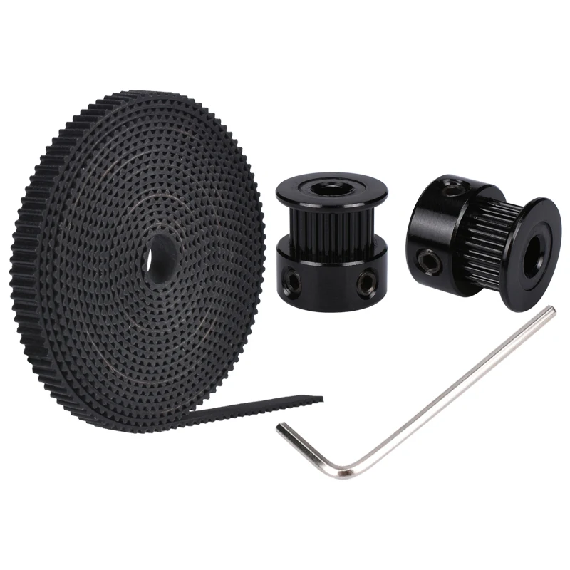

GT2 20 teeth bore 5/8 mm Pulley with 2m GT2-6mm Open timing Belt KIT For 3D Printer(4xM3 setscrews and 1xAllen Key)