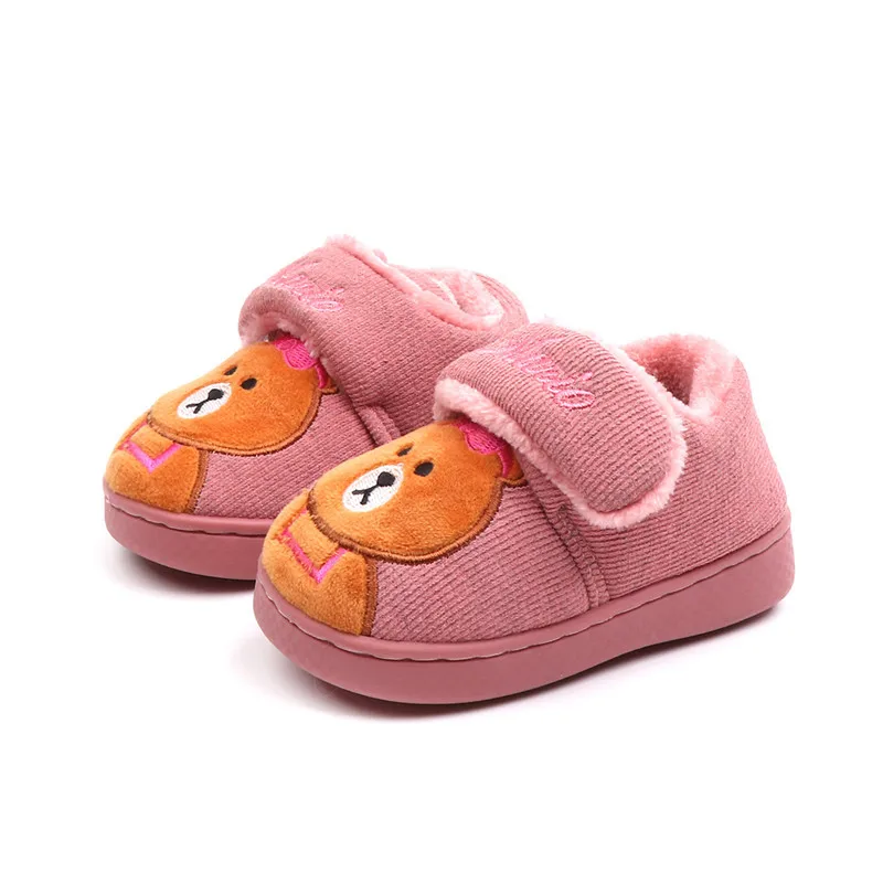 

Winter Slippers Baby Flip Flops Girls Cute Cartoon Bear Plush Warm Kids Shoes Baby Boys Indoor Slippers for Children 2018