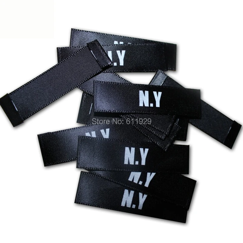 

3000 pcs a lot customized top grade screen print main labels/custom clothing garment labels/printed tags cut and fold