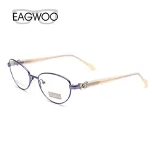 EAGWOO, женские дизайнерские очки со стразами, полная оправа, оптическая оправа, очки для глаз с бабочкой, красные дужки, 7805