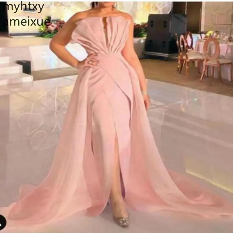 

Hot New Arrival Pink Long Evening Dress 2019 Sexy Ever Pretty Robe Soiree Formal Party Gowns Vestido Longo Festa Robe De Soiree