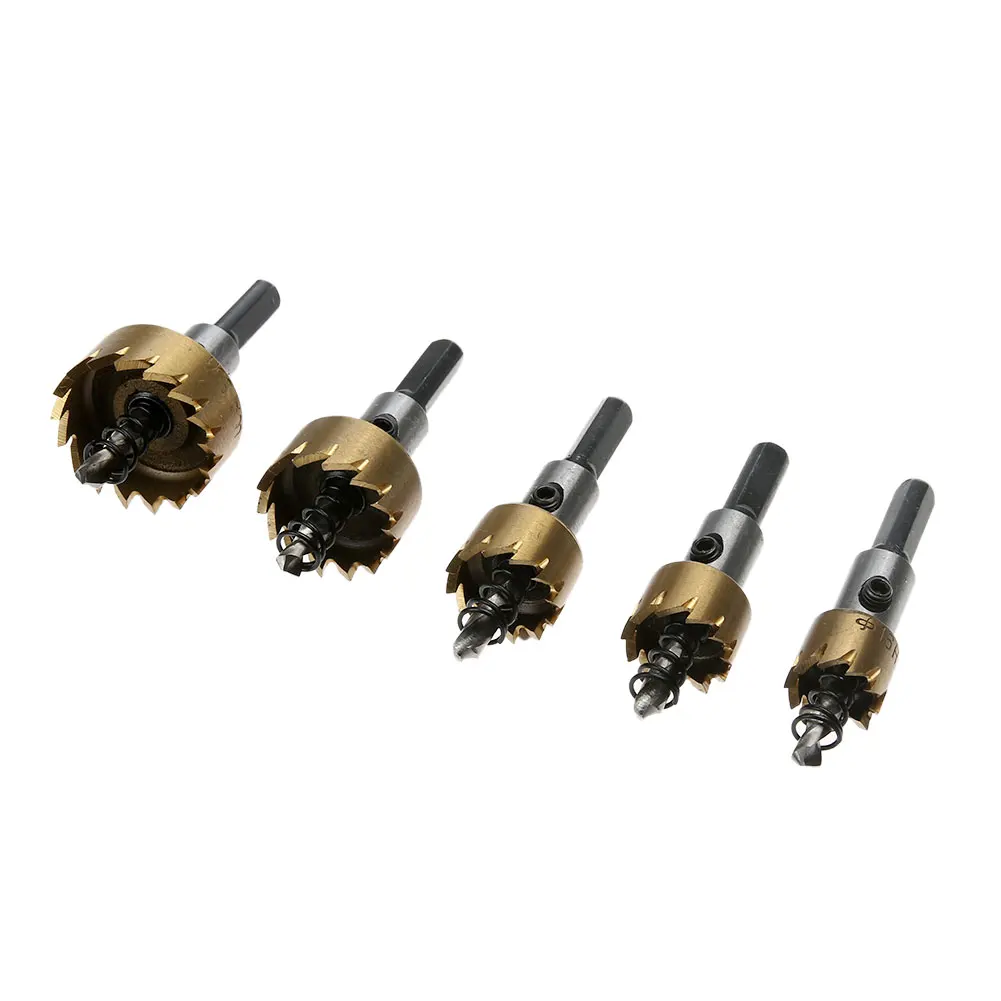 5pcs 16 30mm High Speed Steel Hole Saw Cutter Drill Bit Set HSS Metal