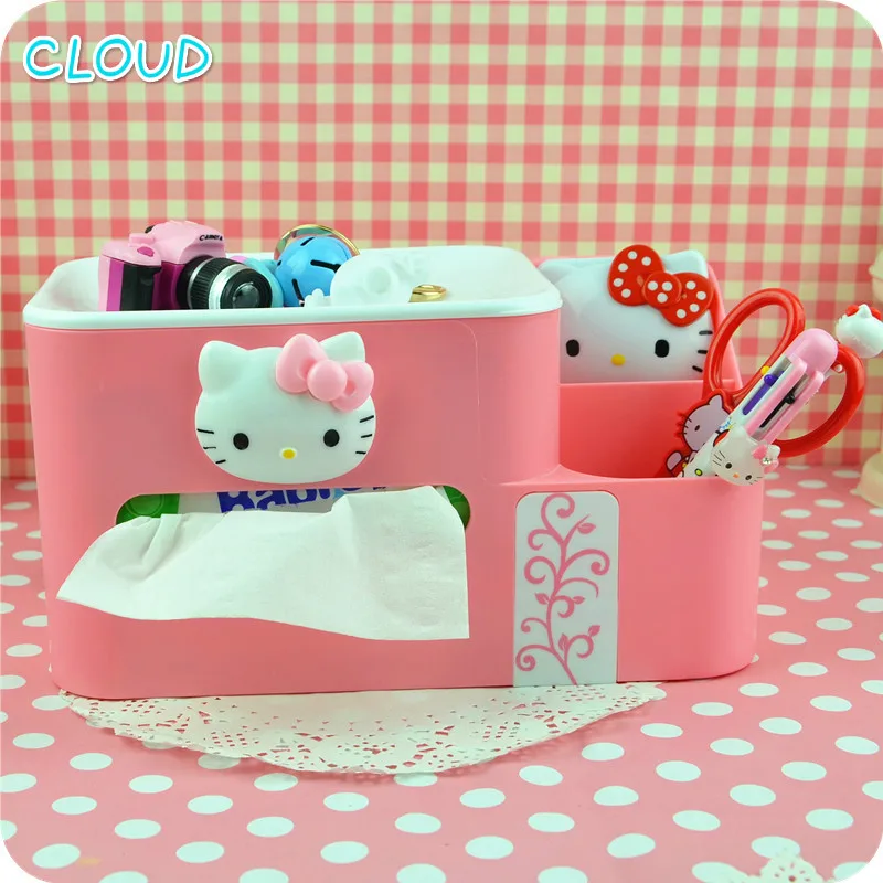 

Kitty Desktop Multifunctional Storage Adjustable Tissue Box Cover Accessories Home Storage Organization Makeup Organizer