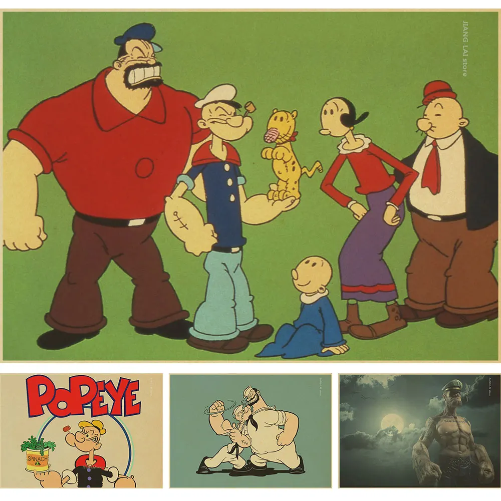 

popular movie crat retro Poster Popeye the Sailor man Vintage Style Retro Paper Poster Good Gifts for bar club decorattion