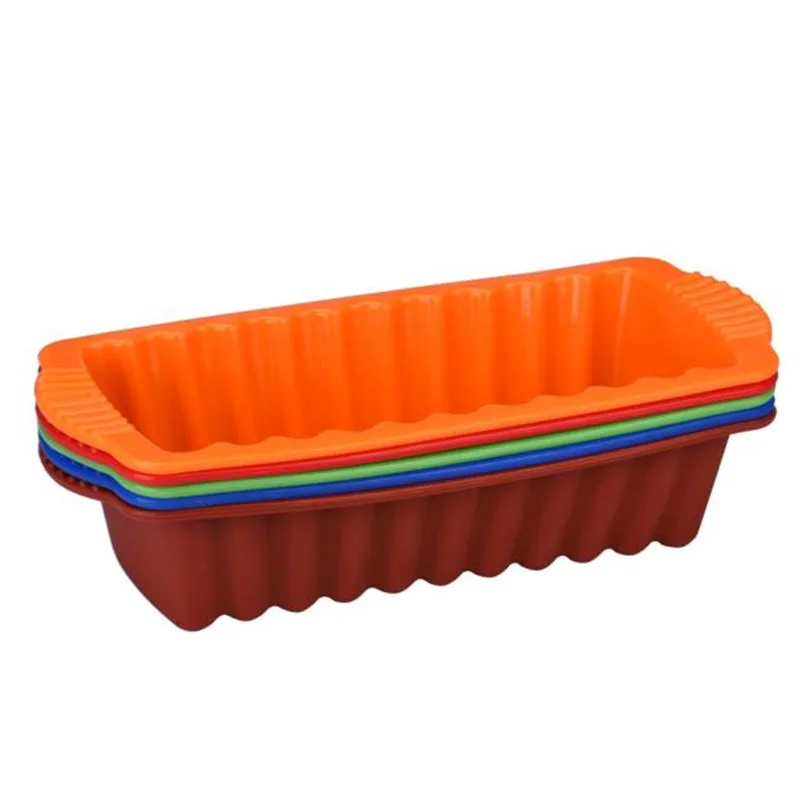 

Big Silicone Rectangle Non Stick Bread Loaf Cake Mold Bakeware Baking Pan Oven Mould 26*14CM random color supply
