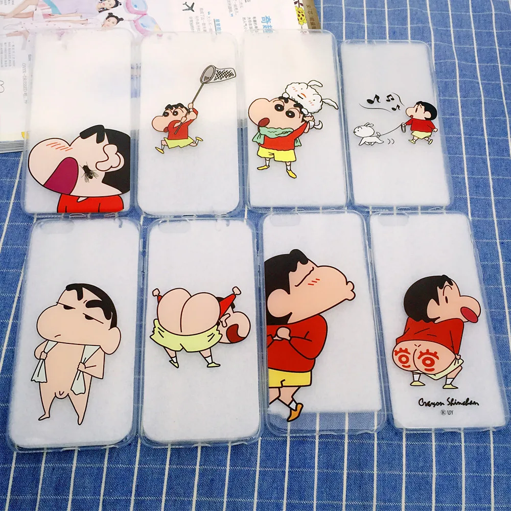 Прозрачный мягкий ТПУ чехол Crayon Shinchan для iphone 5 5S 5SE 6 plus толстая Силиконовая задняя