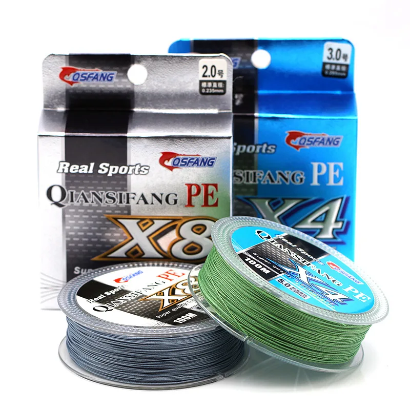 Fishing Leader 100M  PE Line 4 Strands Fluorocarbon Fishing Line Coated Braid Multifilament Fly Fishing Line jooyoo Brand