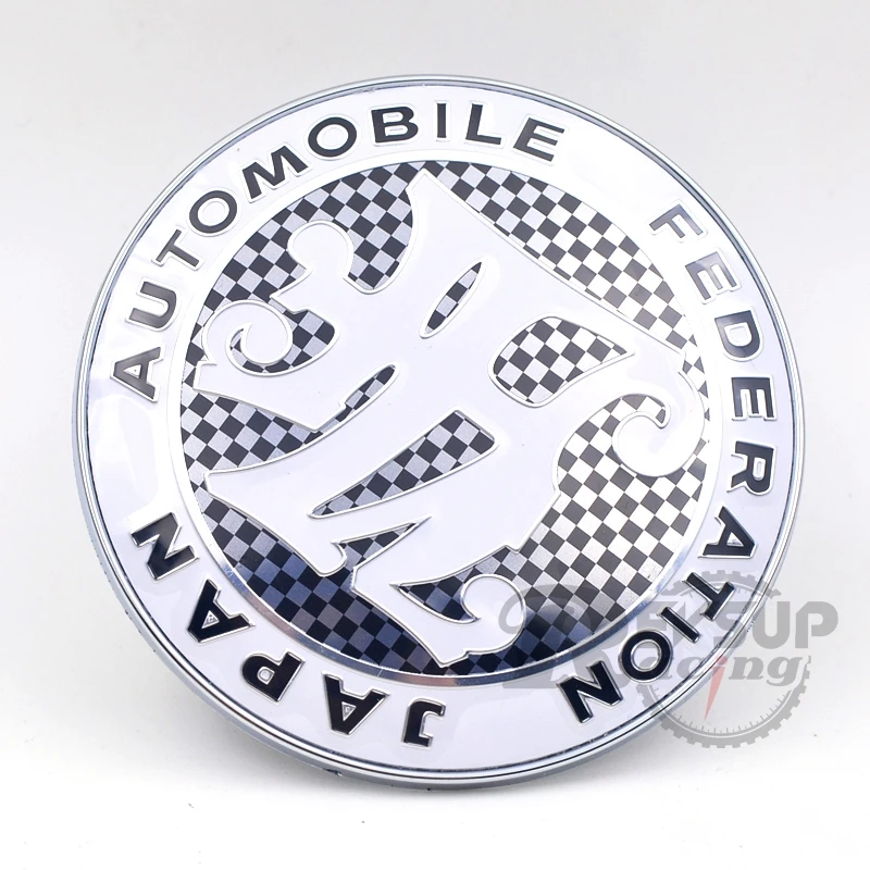 9cm Carbon Fiber Look Car Front Grille JAF Emblem Badge