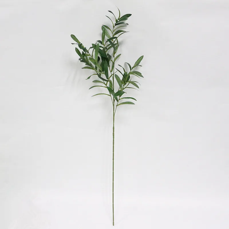 Flone Simulation Olive Branch Artificial Green Plant Leaves Artificial Flowers Branch For Home Wedding Party Decor (18)