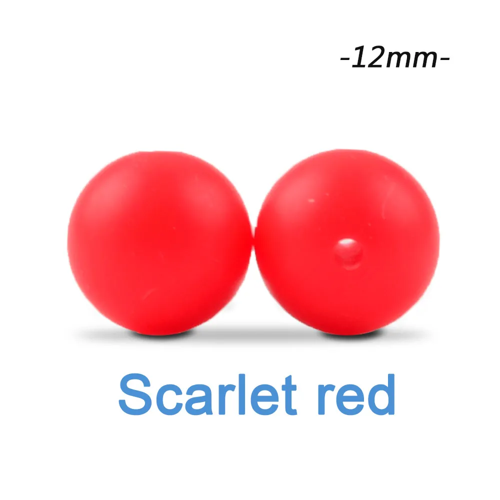 LOFCA 50 шт. силиконовые бусины 12 мм бусины из пищевого силикона детские товары для прорезывания зубов жевательные соски зажимы для кормления ожерелье - Цвет: scarlet red