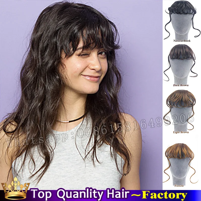 Synthetic Fiber Front Bang Hair Bang Extension With Clip Hair Fringe