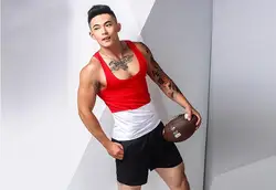 Free shipping Men's vest sleeveless Sexy split breathable sportswear Private customized BOYTHOR