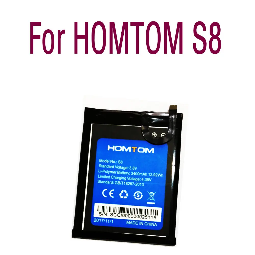 

HOMTOM S8 5.7inch 3400mAh For HOMTOM S8 Smart Phone Large Capacity Li-ion High quality Replacement Battery Authentic