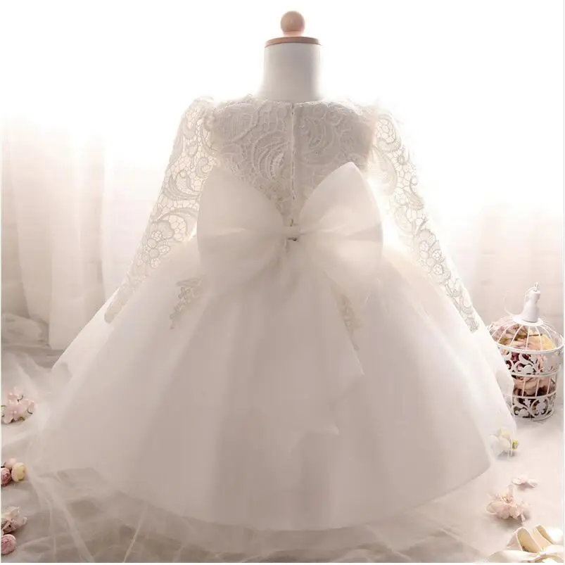 Winter Dress For Girl Long Sleeve White Baptism Dresses ...