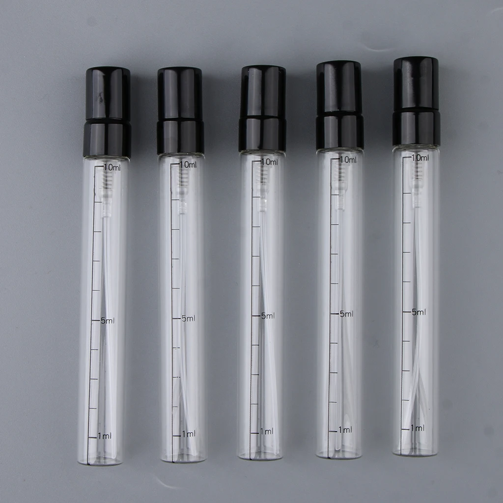 Set of 5  Empty Perfume Spray Bottles 10ML Fragrances Refillable Fine Mist  Liquid Containers Atomizer