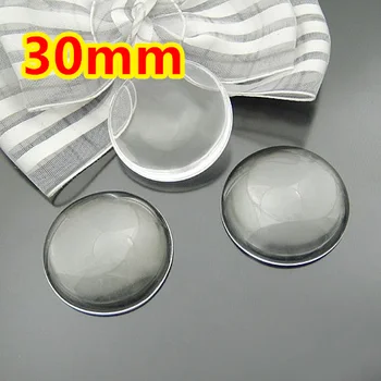 

50pcs 30mm clear domed magnifying round glass cabochons,photo jewelry pendant inserts