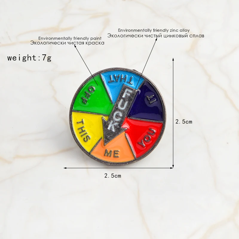 Красочные забавные булавки дизайн рюкзак шляпы аксессуары спиннинг решение твердая эмаль нагрудные значки броши